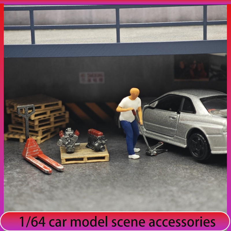 Car Accessories For Decoration - 1:64 модель автомобиля ремонт магазин украшения