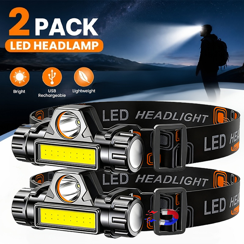 Led Headlight Bulbs - Суперяркий светодиодный налобный фонарь, перезаряжаемый, водонепроницаемый,
